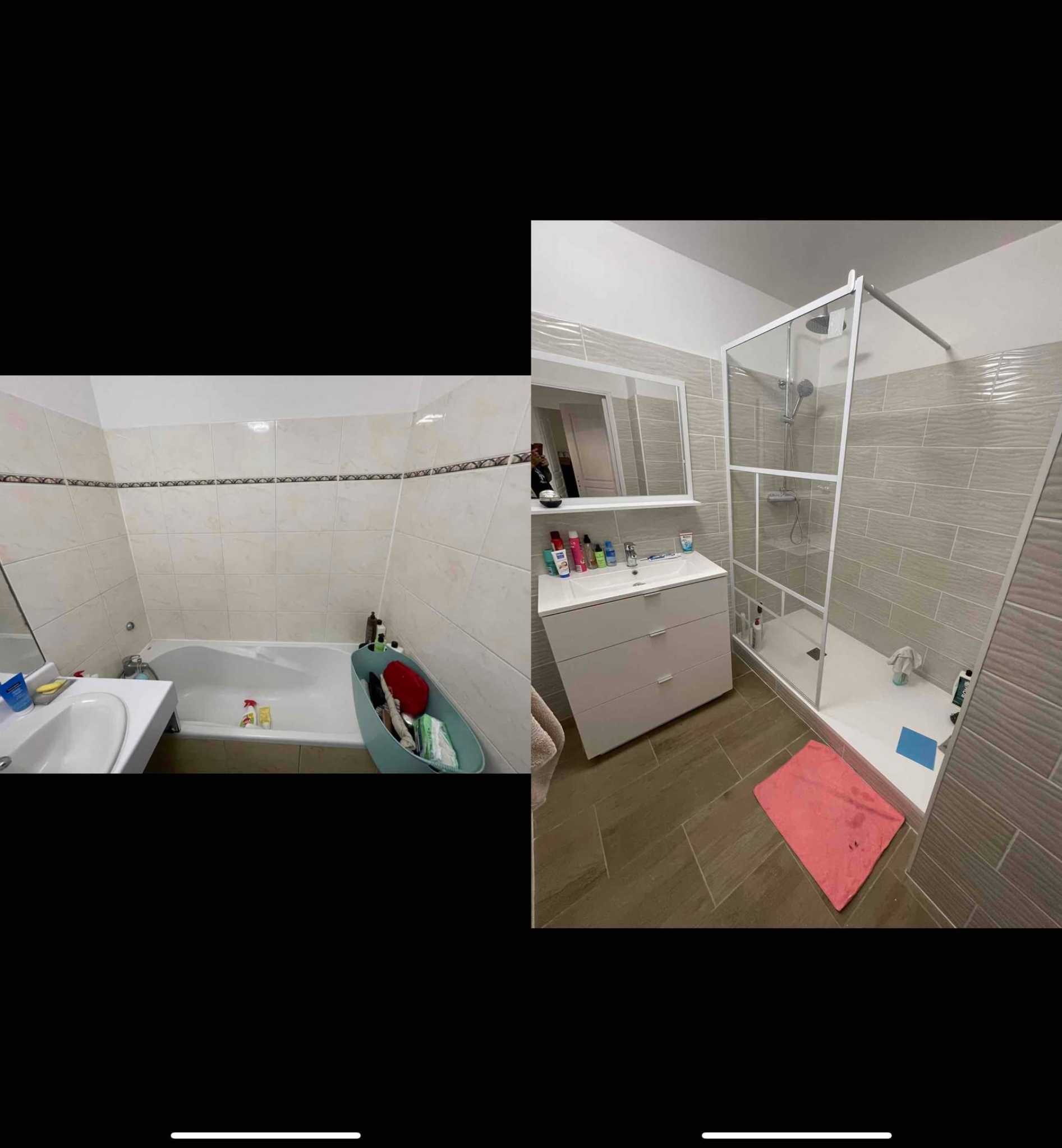 Salle de bain avant/après